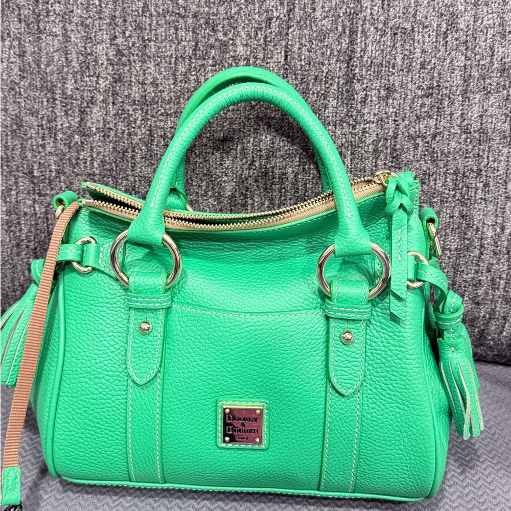 LUCCA Dooney & Bourke Green Pebbled Leather Satchel